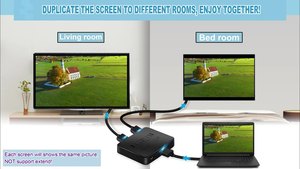 Divisor Mini 4K HD, 1 entrada, 2 salidas, 1 x2, x2k 4K, divisor de vídeo HD, pantalla de visualización 3D