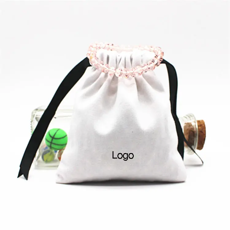 Оптовая продажа экологически чистых персонализированных хлопковых сумок на шнурке из Натурального Холста с принтом, ювелирные сумки
