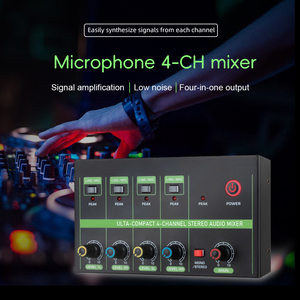 Professional Hi-Fi 4 Channel Stereo Audio <strong>Mixer</strong> 4 in 1 Output Low Noise Line Microphone <strong>Mixer</strong> with Type-C Power Supply - Product Image 2