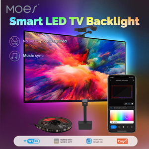 TV PC arka işık şeridi işık kiti Sync ekran Tuya WiFi Alexa bilgisayar ile çalışır <span class=keywords><strong>Xbox</strong></span> 4K için LED akıllı ortam TV arkaplan ışığı