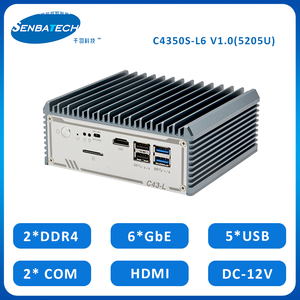 มินิพีซีสำหรับอุตสาหกรรม C4350S-L6พร้อม5205U 6แลน DDR4สูงสุด32GB SSD + HDD SIM 2 COM 12V เราเตอร์ pfsense เคสมินิพีซีสำนักงาน - Product Image 2