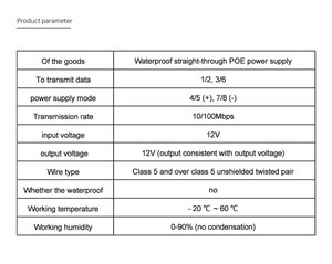 Combinador PoE pasivo de 12V con clasificación IP a prueba de agua para cámaras duales-Cable único Datos de 100Mbps y potencia de voltaje constante - Product Image 6