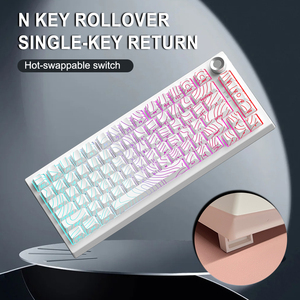 RGB Chiếu Sáng Đường Viền Địa Hình 82-Key Chơi Game Bàn Phím Cơ Khí 75% Trắng Đen Tri-Chế Độ Hot Swappable Bàn Phím Cơ Khí - Product Image 3
