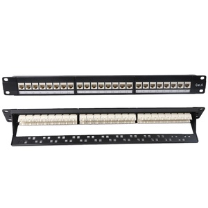 Panel de parche Cat6, 24 puertos, RJ45, ethernet, montaje de red