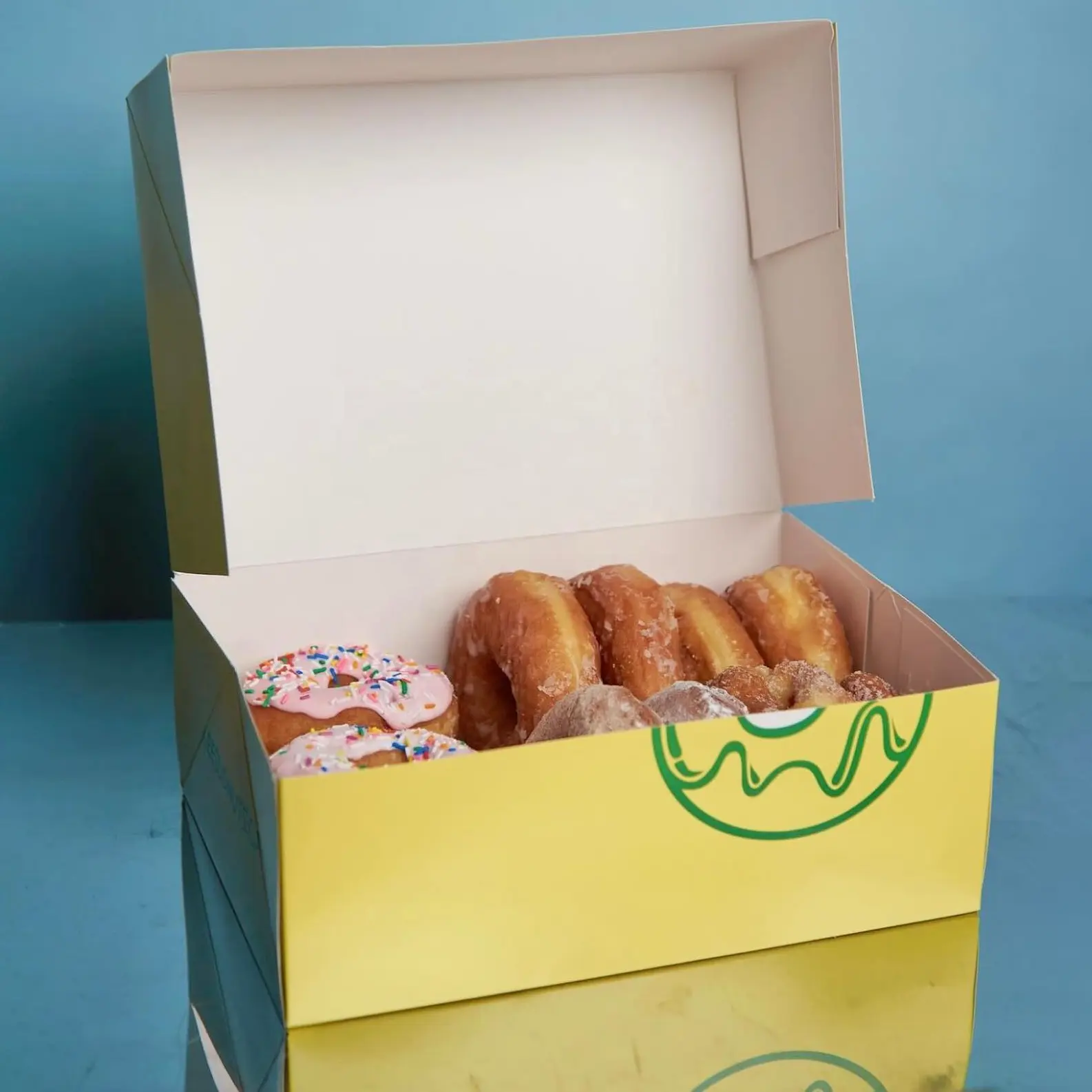 Caixa de donuts para embalagem de alimentos de sobremesa doce de luxo impressa personalizada