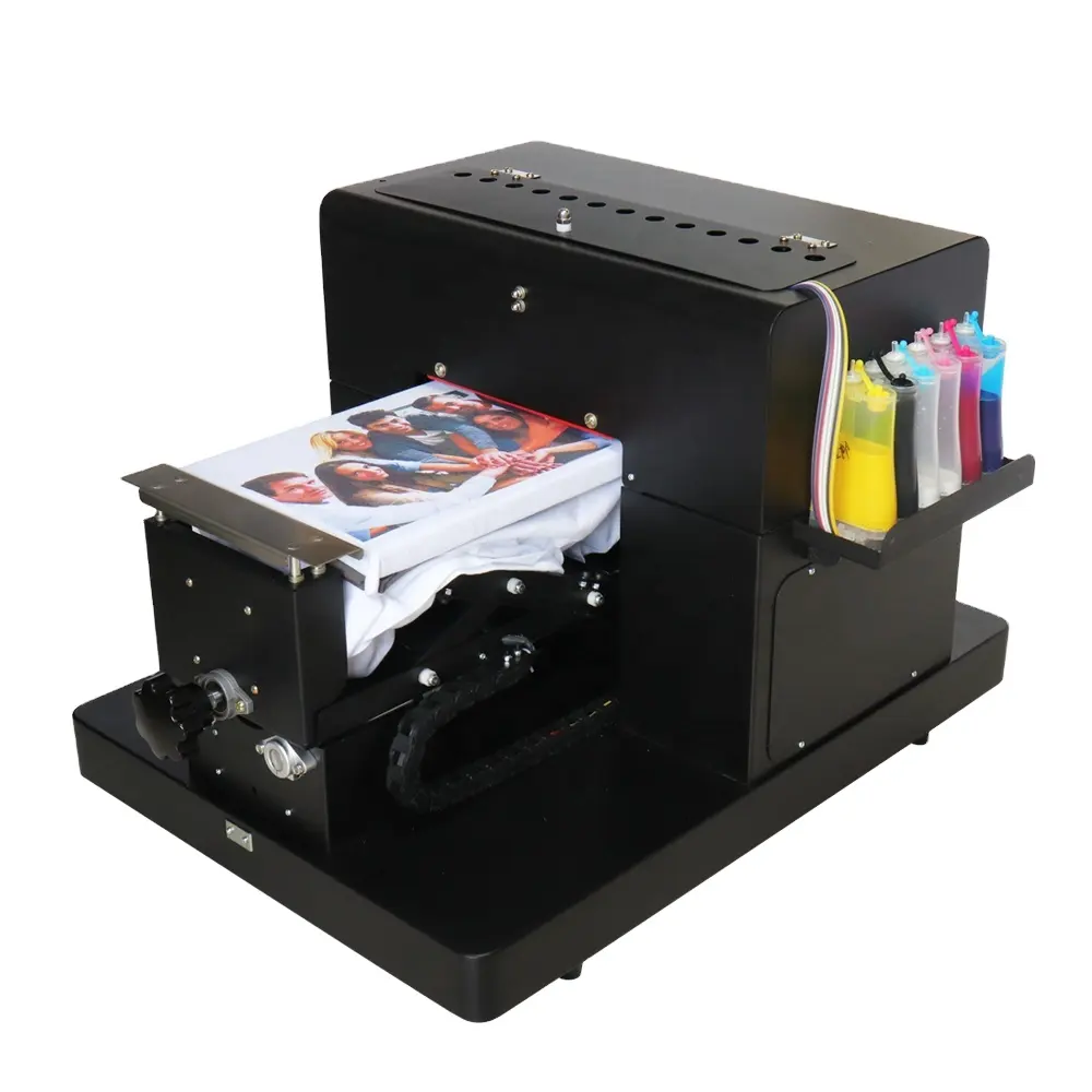 JETVINNER أرخص دليل طابعة مسطحة A4 حجم 6 ألوان آلة طبع على قميص + لإبسون A4 L805 رأس الطباعة