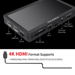 FEELWORLD kamera layar sentuh LUT 3D, monitor bidang dslr 4K, dukungan IPS FHD1920x1080, monitor layar sentuh F6 PLUS V2 <span class=keywords><strong>6</strong></span> inci - Product Image 5