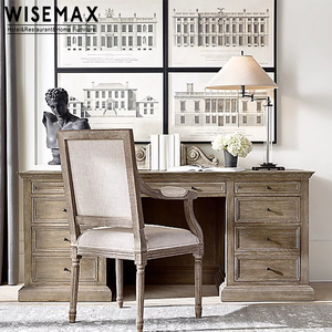 WISEMAX mobili stile America mobili per la casa in legno massello di quercia tavolo da Computer con più cassetti di stoccaggio per l'home Office - Product Image 5