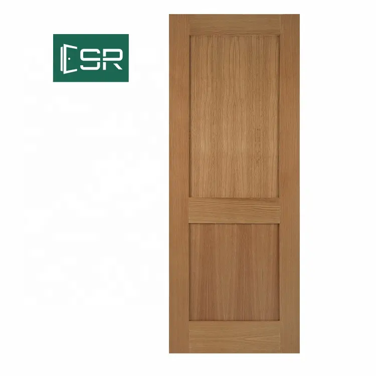 2-पैनल ओक मंडित MDF सजावटी प्रकार के बरतन दरवाजा लकड़ी के भीतरी दरवाजे