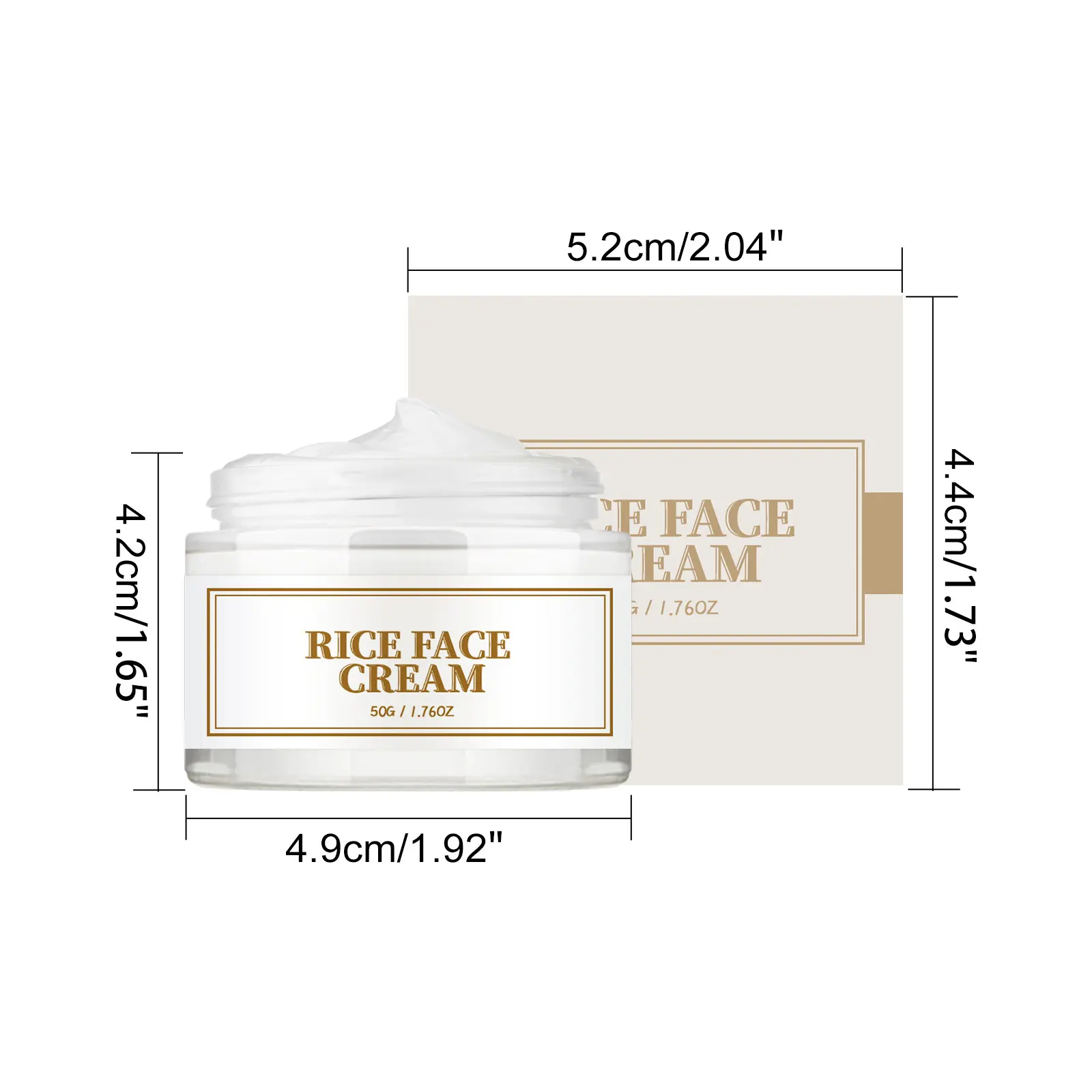 korean skin whitening cream Rice Cream 1.69 Ounce 41% rice bran essence with Glowing Look, Improves Moisture Skin Barrier OEM