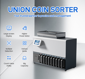 UN-191S High-Speed 9+1 Pocket <strong>Coin</strong> Counters 32-Channel Mixed Denomination <strong>Coin</strong> Sortingr <strong>Machine</strong> with Built-in Printing - Product Image 2