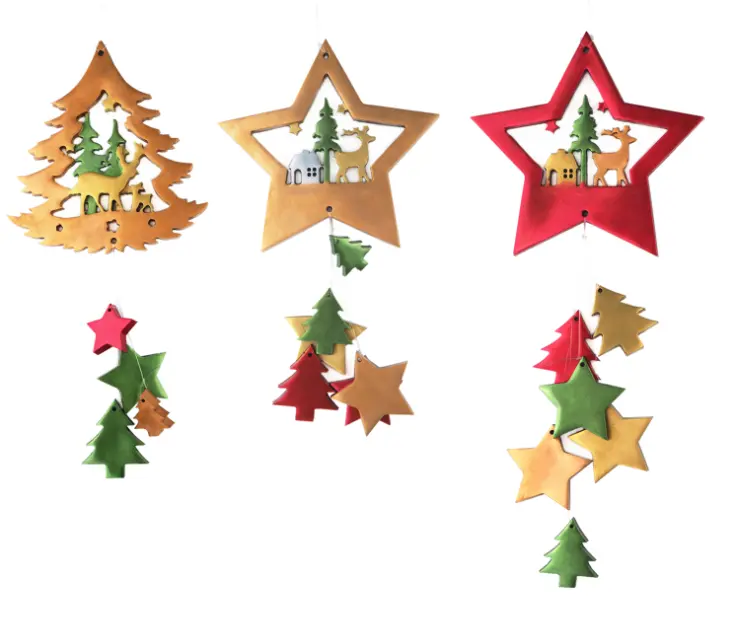 Colgante de estrella de cinco puntas para árbol de Navidad, molde de silicona para decoración del hogar, S771