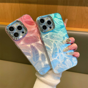Aurora Feather IMD เหมาะสำหรับ Apple 14 PRO MAX เคสใส่โทรศัพท์เลนส์กากเพชรสำหรับ iphones 15 PRO MAX รวมทั้งหมด13PROMAX เคสแข็ง - Product Image 2