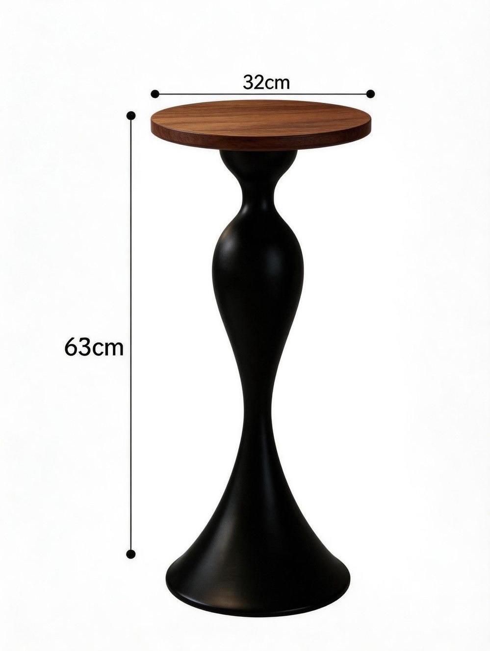 Black with wooden top