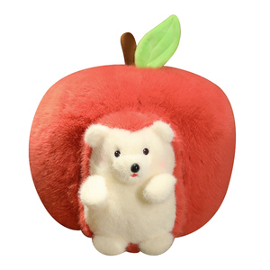 Peluş oyuncak fabrika toptan özel kirpi elma atmak yastık, eğlenceli oyuncak özel, bir elma ve bir kirpi birlikte sığabilecek - Product Image 1