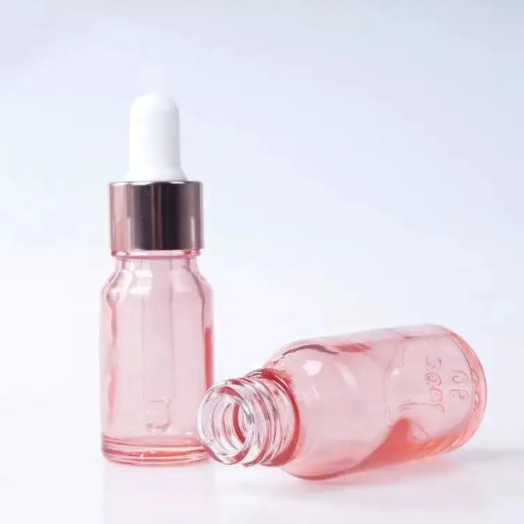 30ml 1oz Pink Coated Glass Dropper Bottles with Glass Eye Droppers for Essential Oil Chemistry Lab Chemicals
