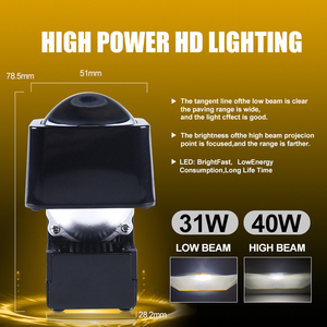 หลอดไฟลำแสงต่ำ110W ขนาดเล็กสว่างมาก1.8นิ้ว LED โปรเจ็คเตอร์มีเลนส์ไฟหน้า LED แบบคู่สำหรับรถยนต์ไฟหน้า HB3 - Product Image 3