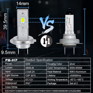 Otomotiv araba ışık hepsi bir Led sis sürüş ışıkları F8 H4 H7 H11 9005 Canbus hata ücretsiz - Product Image 2