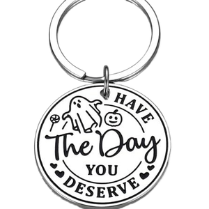 Jinzhu2 The Day Fun Halloween Stainless Steel Keychain Ghost <strong>Poisonous</strong> Pendant Gift