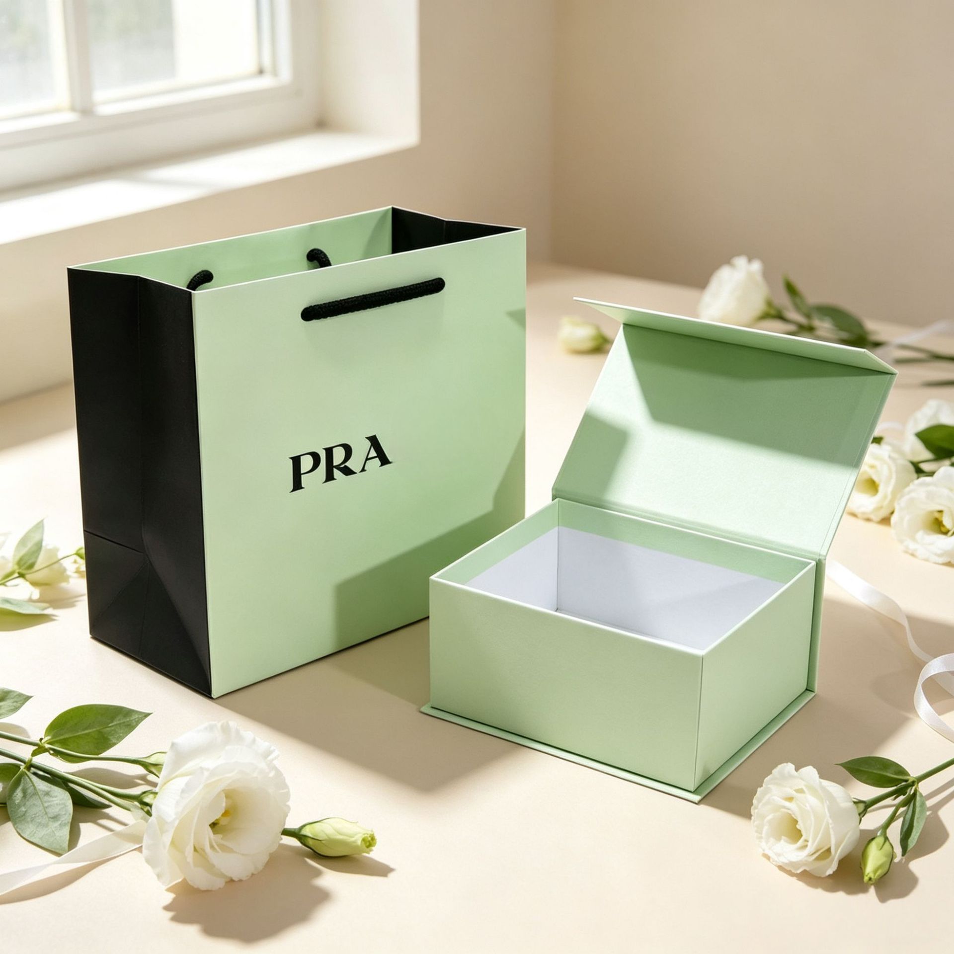 Bolsa de regalo tipo caja verde claro estilo dada - Caja de regalo - 175125