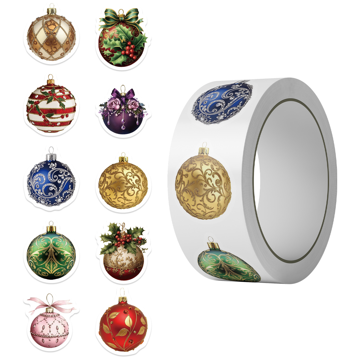 Jjt251 christmas ball roll stickers