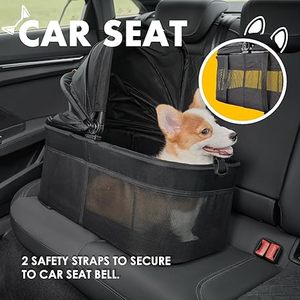 รถเข็นสัตว์เลี้ยง3 in 1พร้อมที่ใส่ถอดออกได้รถเข็นเด็กพับได้สำหรับสุนัขและแมวขนาดเล็ก/ขนาดกลางกันน้ำได้ทุกสภาพภูมิประเทศบังแดด - Product Image 3