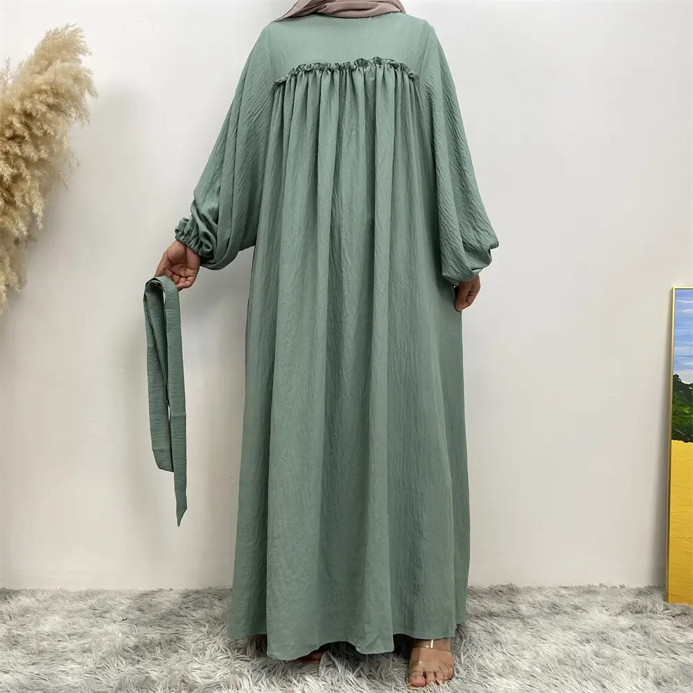 Robe Abaya Maxi pour femmes musulmanes, Caftan ample, manches longues, vêtements unis de Dubaï et de Turquie, Caftan avec poches latérales
