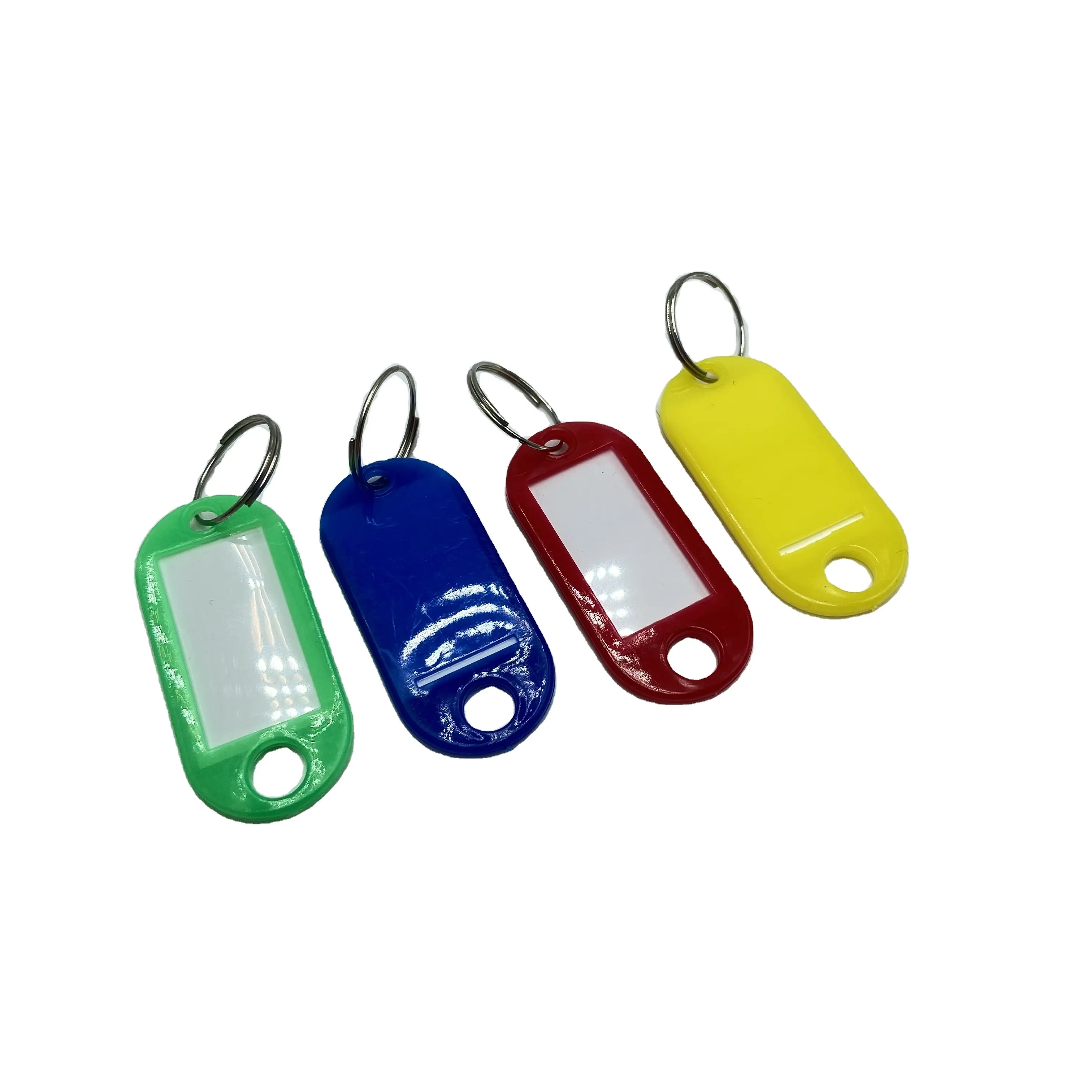 מפתח טבעת תג פלסטיק מזהה שם תווית מפתח Fob תג מטען מגוון צבעים