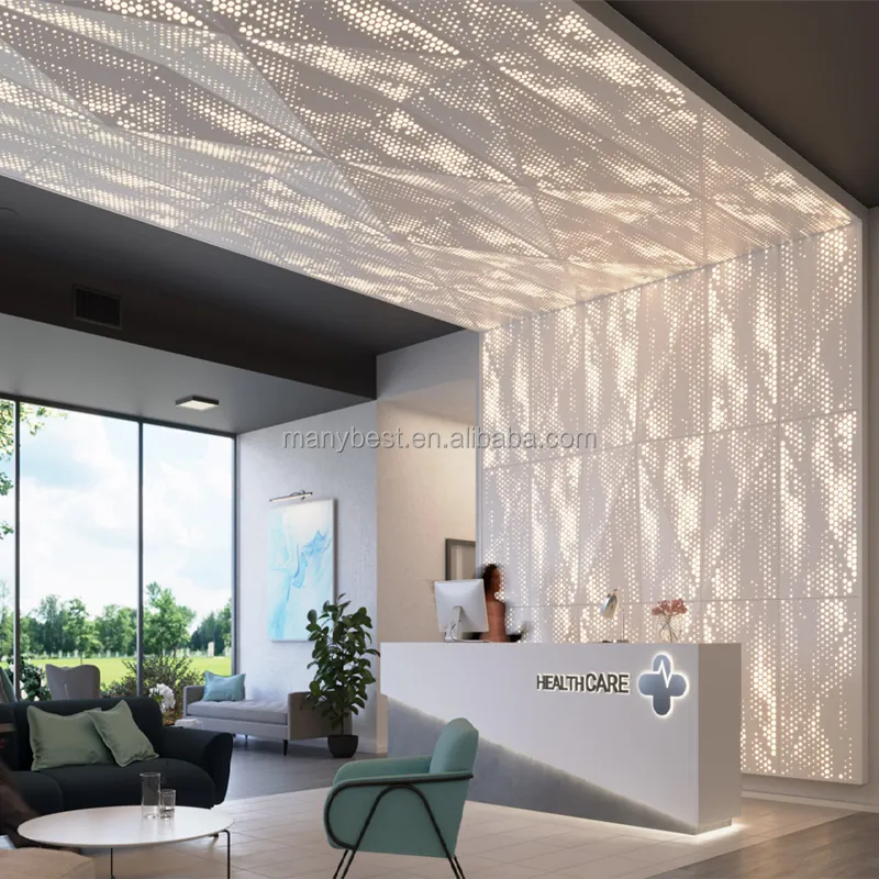 Panneau de plafond en aluminium architectural de décoration moderne et luxueuse conceptions de plafond 3D