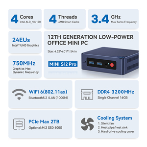 Beelink S12 Pro Mini PC Windows 11 <strong>Desktop</strong> <strong>Computer</strong> Intel N100 <strong>Processor</strong> - Product Image 6