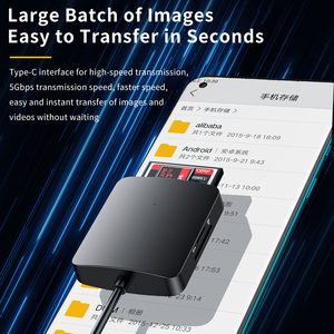 3.0 USB tipo C 4 in 1 lettore di schede 5Gbps OTG lettore di Smart Card di memoria nero - Product Image 3