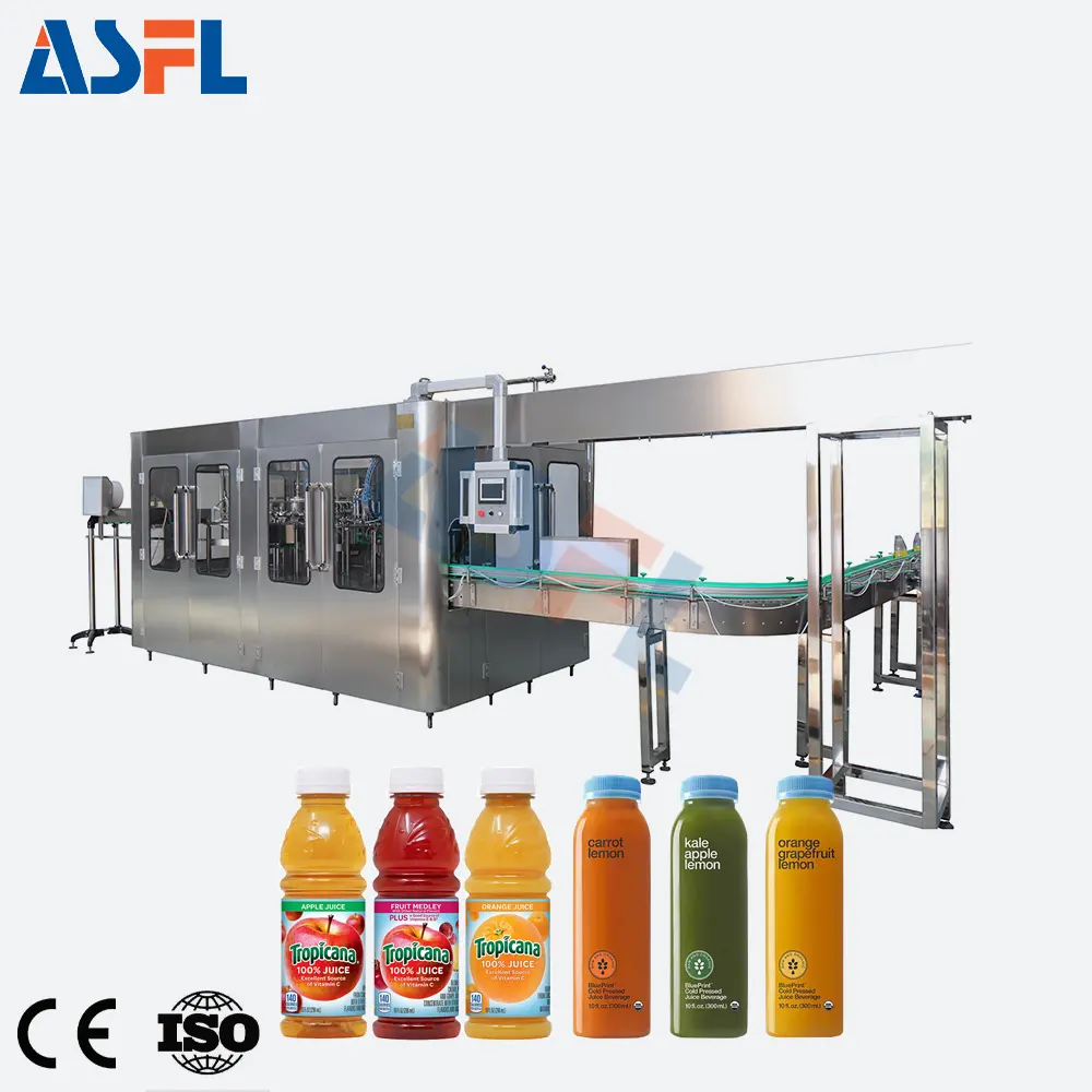 ماكينة تعبئة العصير والعصارة الأوتوماتيكية لتعبئة الآس ، خط إنتاج الزجاجة من ACE