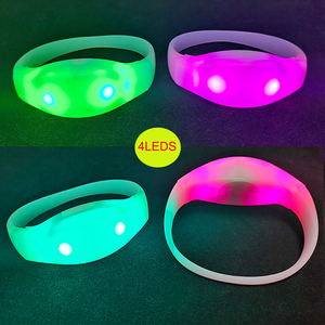 Bán buôn tổ chức sự kiện lumineux <span class=keywords><strong>DMX</strong></span> lễ hội phát sáng có thể điều chỉnh ánh sáng lên silicon tùy chỉnh dây đeo cổ tay điều khiển từ xa LED Vòng đeo tay - Product Image 2