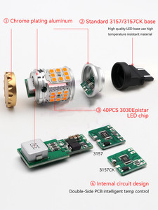 G2 beyaz sarı zikzaklı Switchback can can led ışık hata T20 7440 3156 28W çift renkli Drl dönüş sinyal ışığı kiti 3157 led ampul - Product Image 4