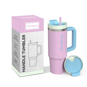 2025 Hot 40oz phiêu lưu leakproof Du Lịch Chân không cách nhiệt cốc thép không gỉ với xử lý và rơm Nắp - Product Image 1