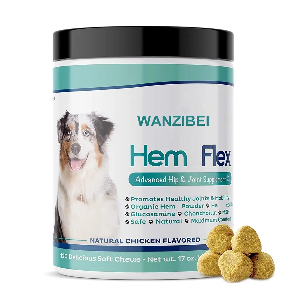 WANZIBEI-mascarillas suaves para perros, suplemento de cadera y articulación, comida para mascotas, suplemento de vitamina, 120