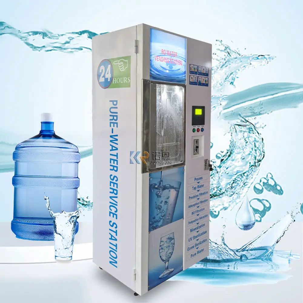 Máquina Expendedora de Agua purificada 200GPD, máquina expendedora de monedas y billetes, oferta
