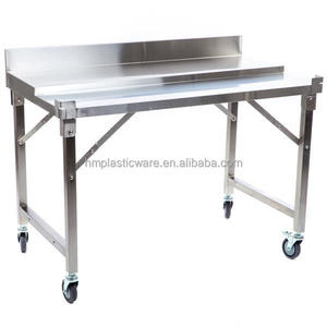 带4轮切割板的不锈钢折叠工作台 - Product Image 4