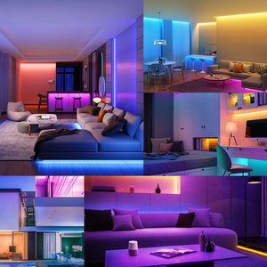 แถบไฟ LED RGB อัจฉริยะ12V แถบเปลี่ยนสีฟังเพลงสาย LED RGB 5เมตรพร้อมแอปและรีโมทควบคุม5050แถบ LED - Product Image 6