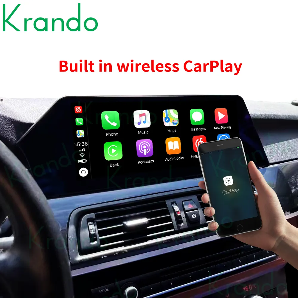 Krando Android 12.0 128GB video tự động nâng cấp xe Navigation đài phát thanh GPS Player cho BMW 5 Series F10 F11 không dây Carplay wifi 4 gam