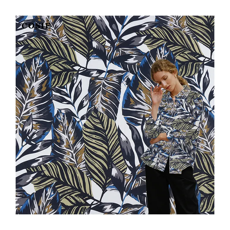 Textile Digital Design Hawaii Pattern stampato 100% lino 165gsm produce tessuto personalizzato per abbigliamento