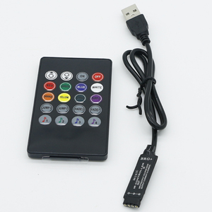 LED20 ключи DC5V USB низкое напряжение RGB контроллер полосы музыкальный ритм совместимый контроллер светодиодный диммер для светодиодной подсветки RGB - Product Image 2