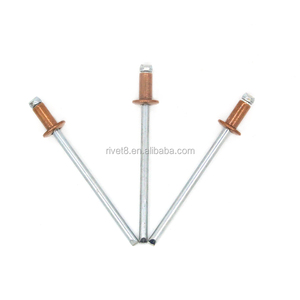 4 * 8毫米铜盲铆钉自插接开口端圆顶头Pop铆钉抽芯铆钉 - Product Image 3