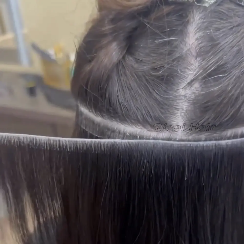 סיטונאי בלתי נראה סרט דביק רוסי remy שיער אנושי הרחבות סרט מוזרקת סרט דביק לציפורן שיער טבעי