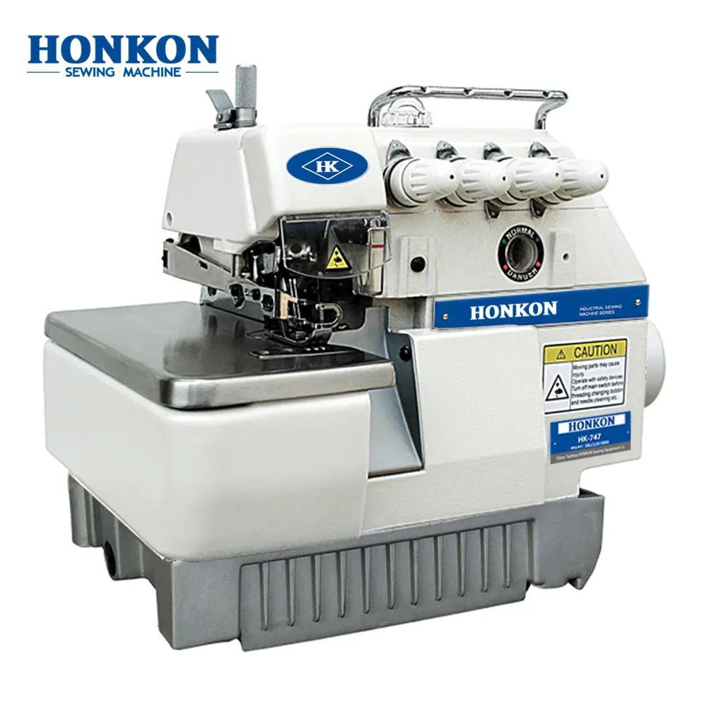 HONKON Hot Sale HK-747D direct drive low noise industrial Multi-functional Overlock Sewing Machine for common fabric