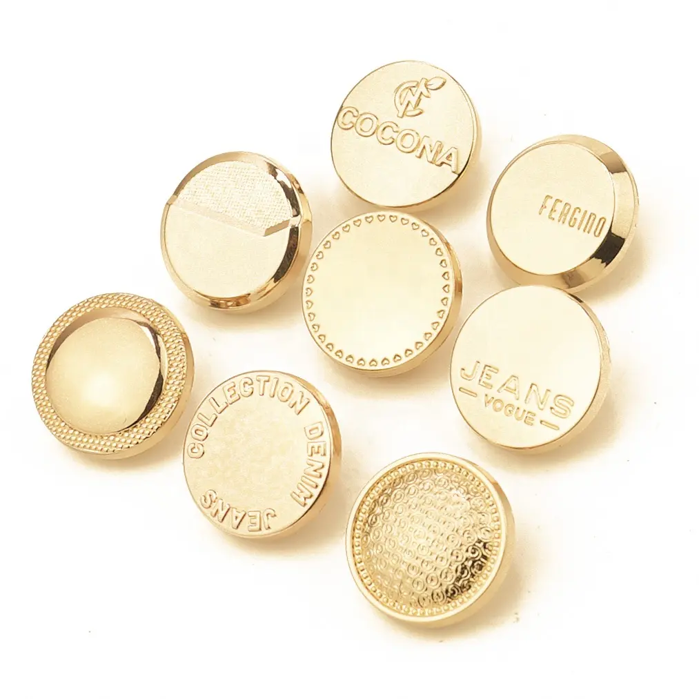 Jinyi düğme üreticisi toptan Logo tasarım özel klasik Vintage Denim düğmeler kot düğmesi ve perçinler