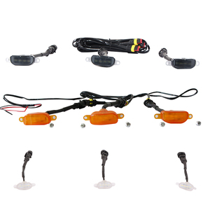 3 adet Raptor tarzı tampon Grille Amber <span class=keywords><strong>LED</strong></span> ışık ızgara ışık Ford için Fit