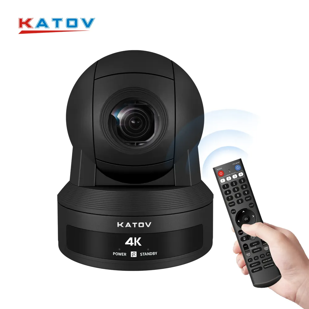 Kato câmera de vídeo de 2022 kato, câmera ip sdi ultra 4k hd ptz para conferência/transmissão, zoom óptico de 12x, câmera de vídeo de conferência