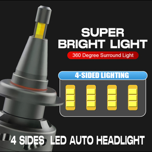 DGLS E9 E10 110W 11000lm H1 H7 H4 H8 H11 360 işık h7 led araba için far ampulü akıllı üç renkli led farlar - Product Image 5