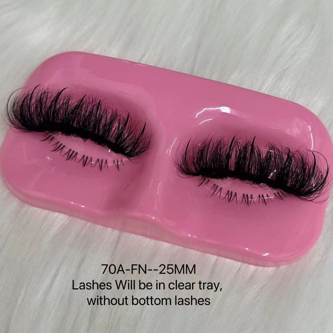 70A-FN 25MM lash on clear tray,without bottom lashes